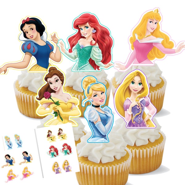 Instant Download Princess Cupcake Toppers Digital File PDF