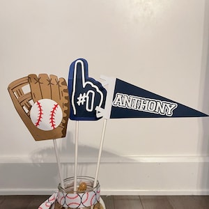 Baseball party centerpieces (includes 1 of each pictured)