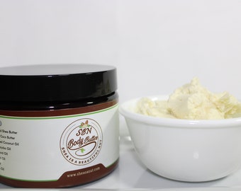 Sheabutter Körperbutter, Sheabutter geschlagen, Körperbutter, 12 Unzen Größe