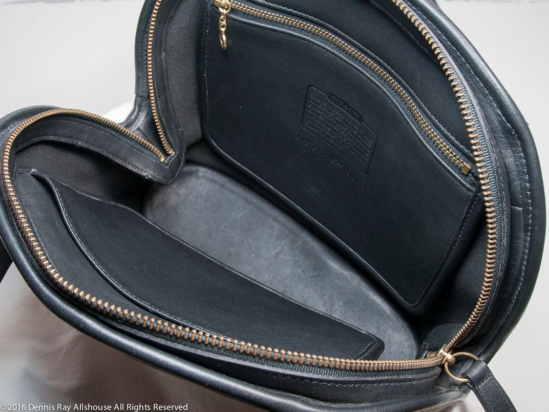 Vintage Coach 9089 Domed Leather Bag, Bowling Bag, Asheville Zip