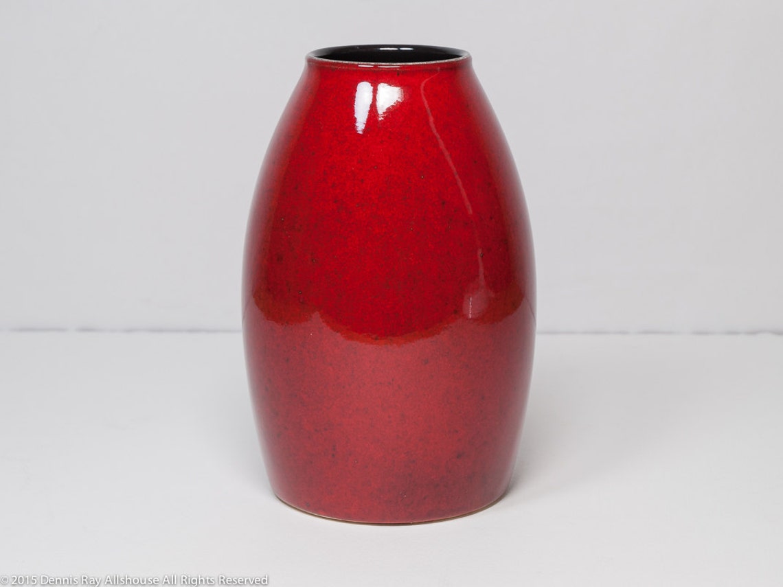 Scheurich red vase made in Germany Amano 62918 German pottery Etsy