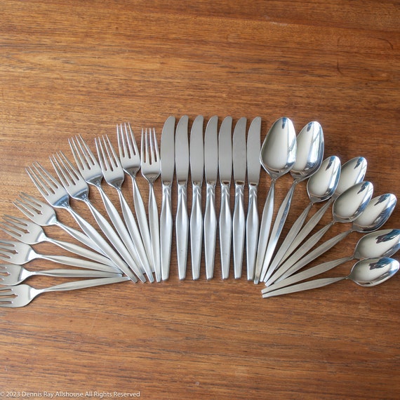 Mid Century Wm. Rogers Concept Stainless Flatware, MCM Stainless