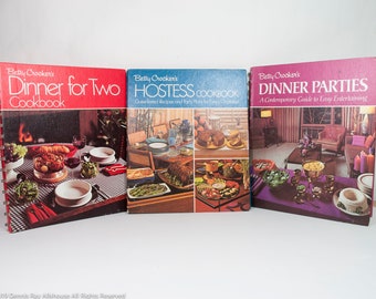 3 Betty Crocker cookbooks: Dinner for Two, Dinner Parties, Hostess Cookbook, great for family parties, first apartment, wedding showers