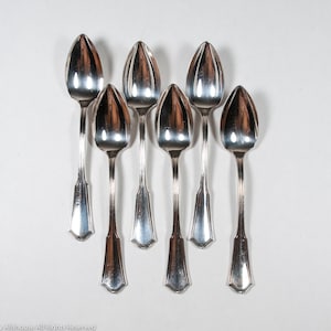 Oneida Exeter 1913 fruit spoon set of 6, Community Reliance Plate, silverplate grapefruit spoons