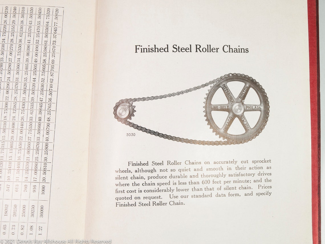 Antique Linkbelt Silent Chain Data Book No. 125 Copyrighted Etsy