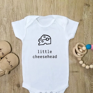 Little Cheesehead Baby Bodysuit, Wisconsin Cheese Curd, Cheese Lover Gift, Green Bay, Baby Shower Gift, Funny Gift for New Parents