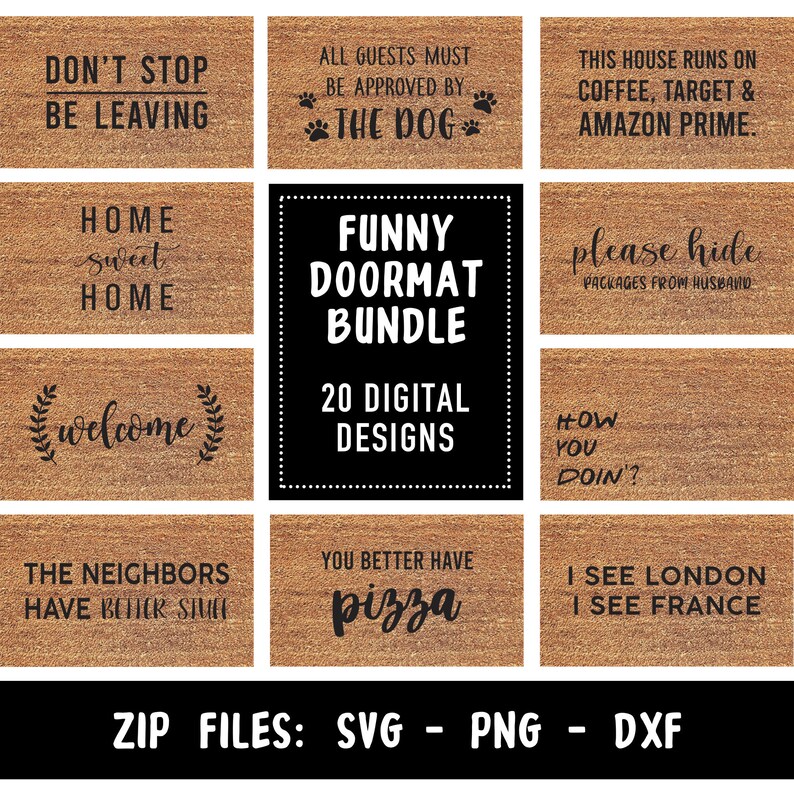 Download Doormat Bundle 20 Digital Cut Files SVG PNG DXF Cute | Etsy