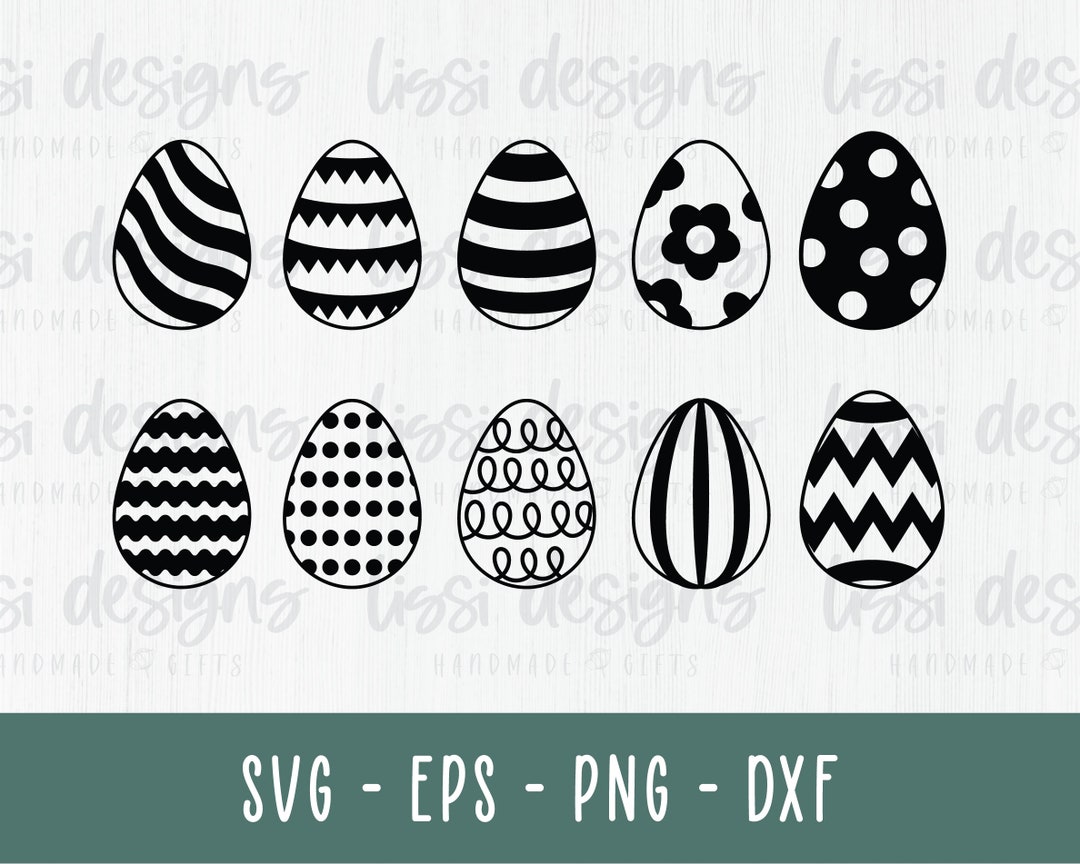 Easter Eggs SVG Digital Download - Png - Dxf - Eps - Easter Egg Bundle ...