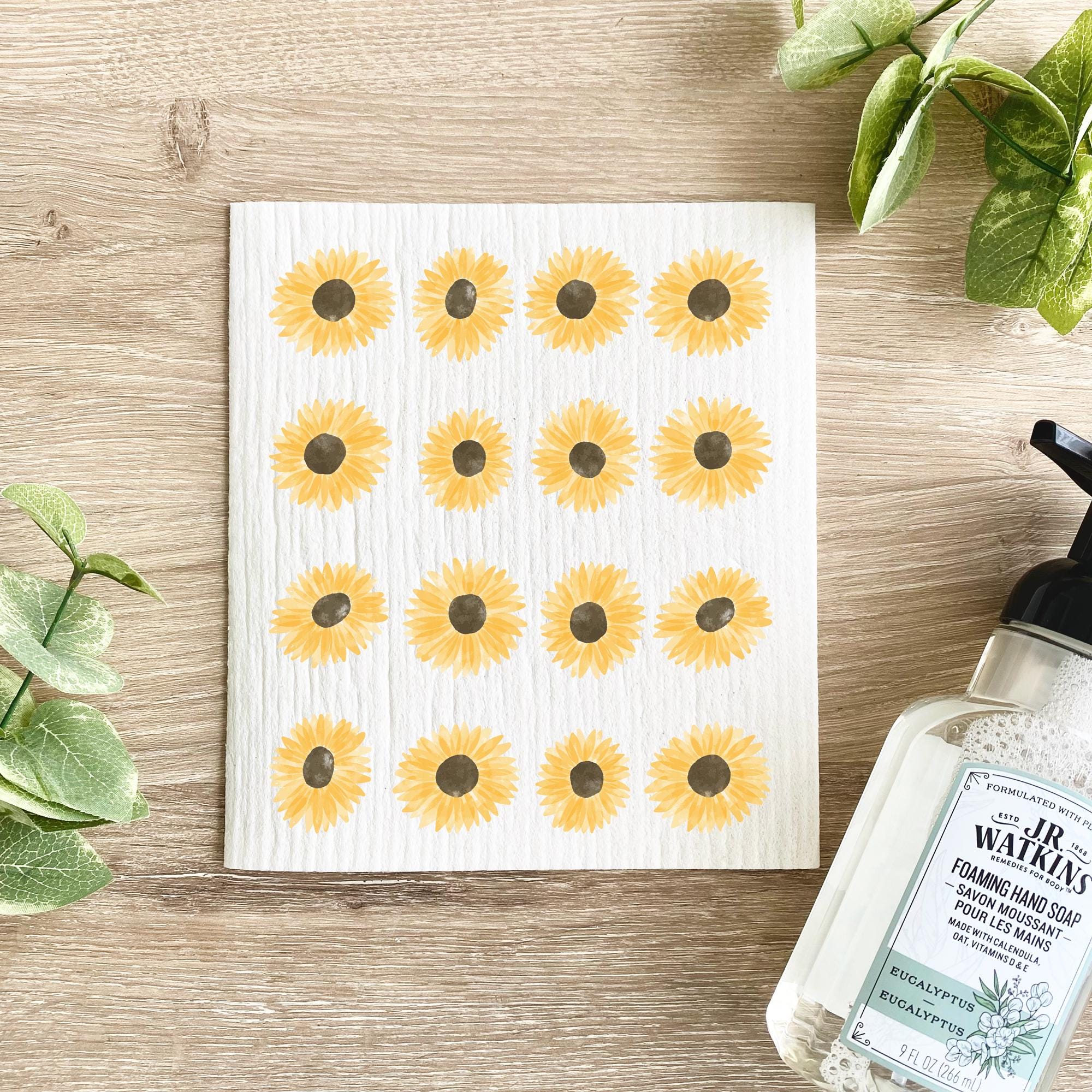 SwedeDishcloths Set Of 4 Sunflower Swedish Dishcloths – One Of Each Design
