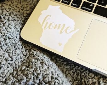 Wisconsin Home Vinyl Decal - Car Window Sticker - State Outline Decal - Personalized