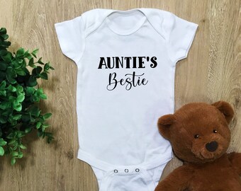 Aunties Lil Homie Funny Baby Bodysuit - Super Soft Cotton Romper With Snap Closure