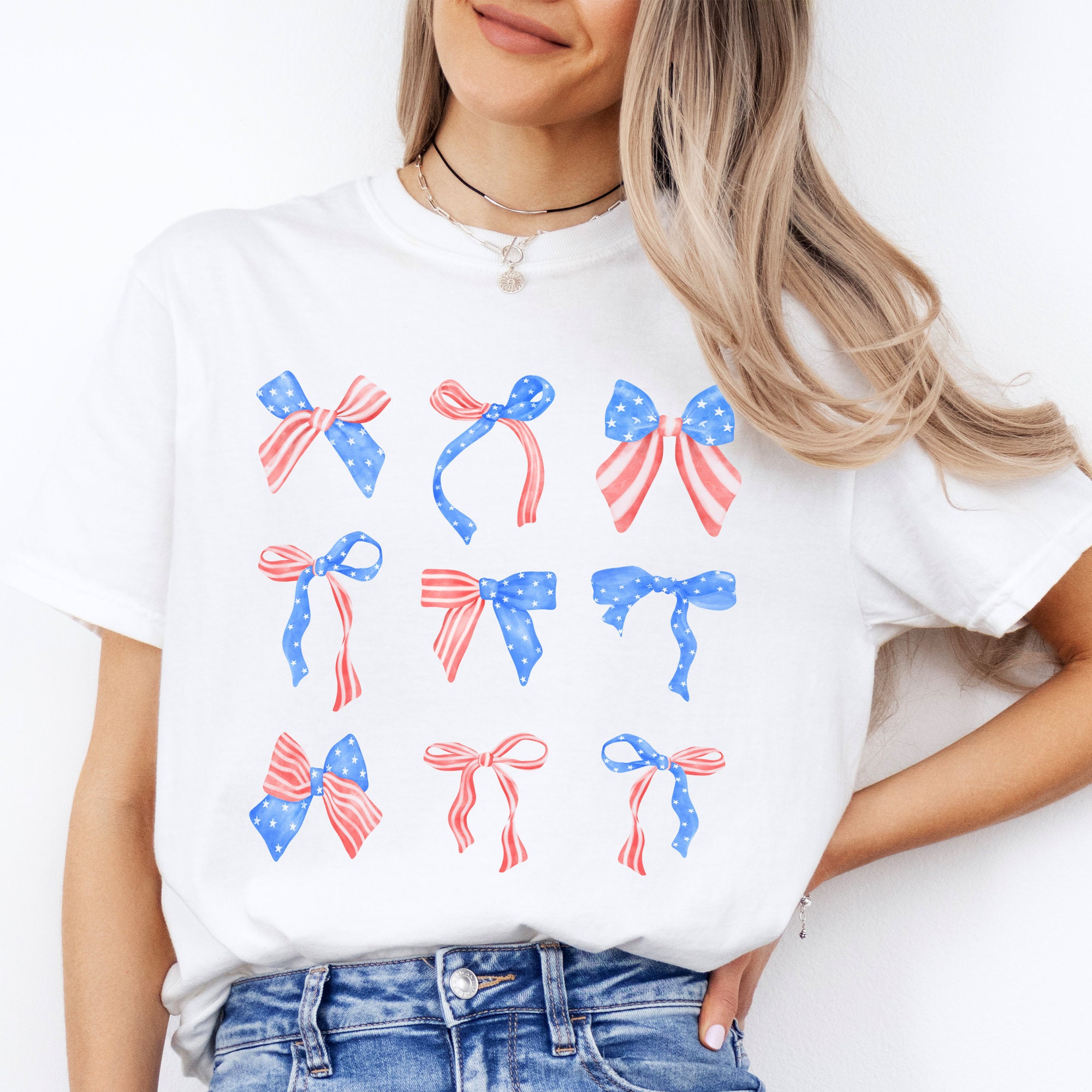 American Coquette Shirt Coquette Bow 4th Of July Trendy Shirt Memorial...