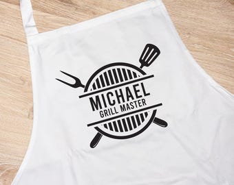 Personalisierte Grillmeister Schürze: Individuelles Geschenk zum Grillen aus Baumwolle