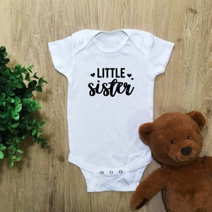 Little Sister Baby Bodysuit: Sibling Newborn Shirt