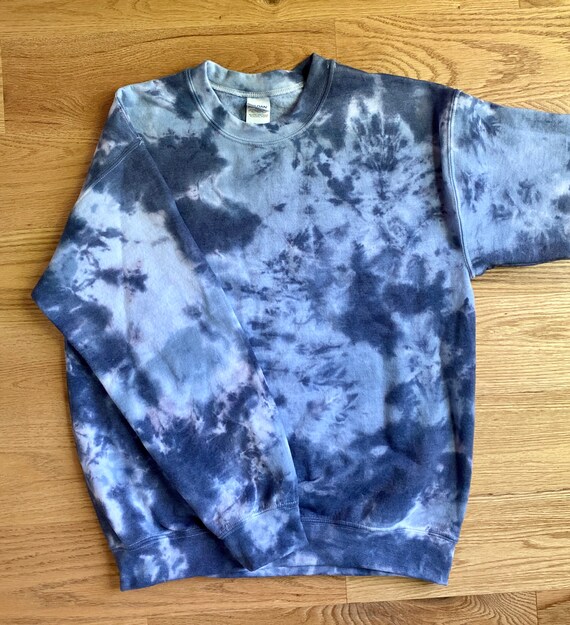 blue tie dye crewneck sweatshirt