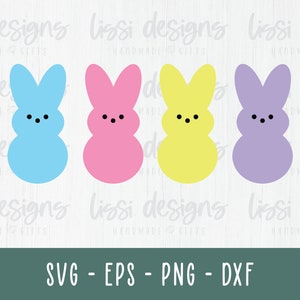 Easter Bunny Peeps SVG Digital Download  - png - dxf - eps - Easter Clipart - Marshmallow Peep Shirt - Easter Candy Peeps Cut File Cricut