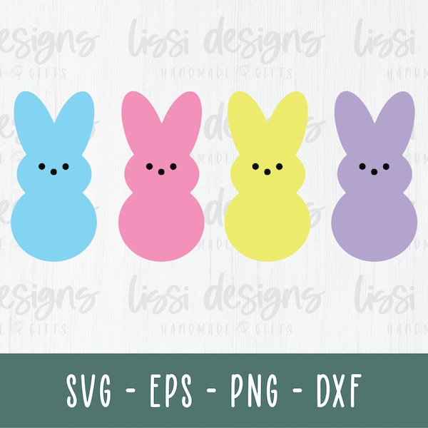 Easter Bunny Peeps SVG Digital Download  - png - dxf - eps - Easter Clipart - Marshmallow Peep Shirt - Easter Candy Peeps Cut File Cricut