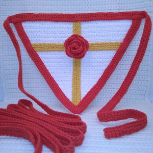 Rosicrucian Ritual Apron 3D Crochet - R+C Member Item Rose Cross AMORC Rosicrucian Altar, Rosy Cross, Rose Cross Symbol R+C, Collectors