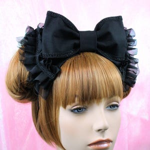 Alice Bow-lolita headbow-black bow-gothic lolita bow-lolita hair accessory-gothic headdress-kawaii accessory-Wednesday Addams Accessory