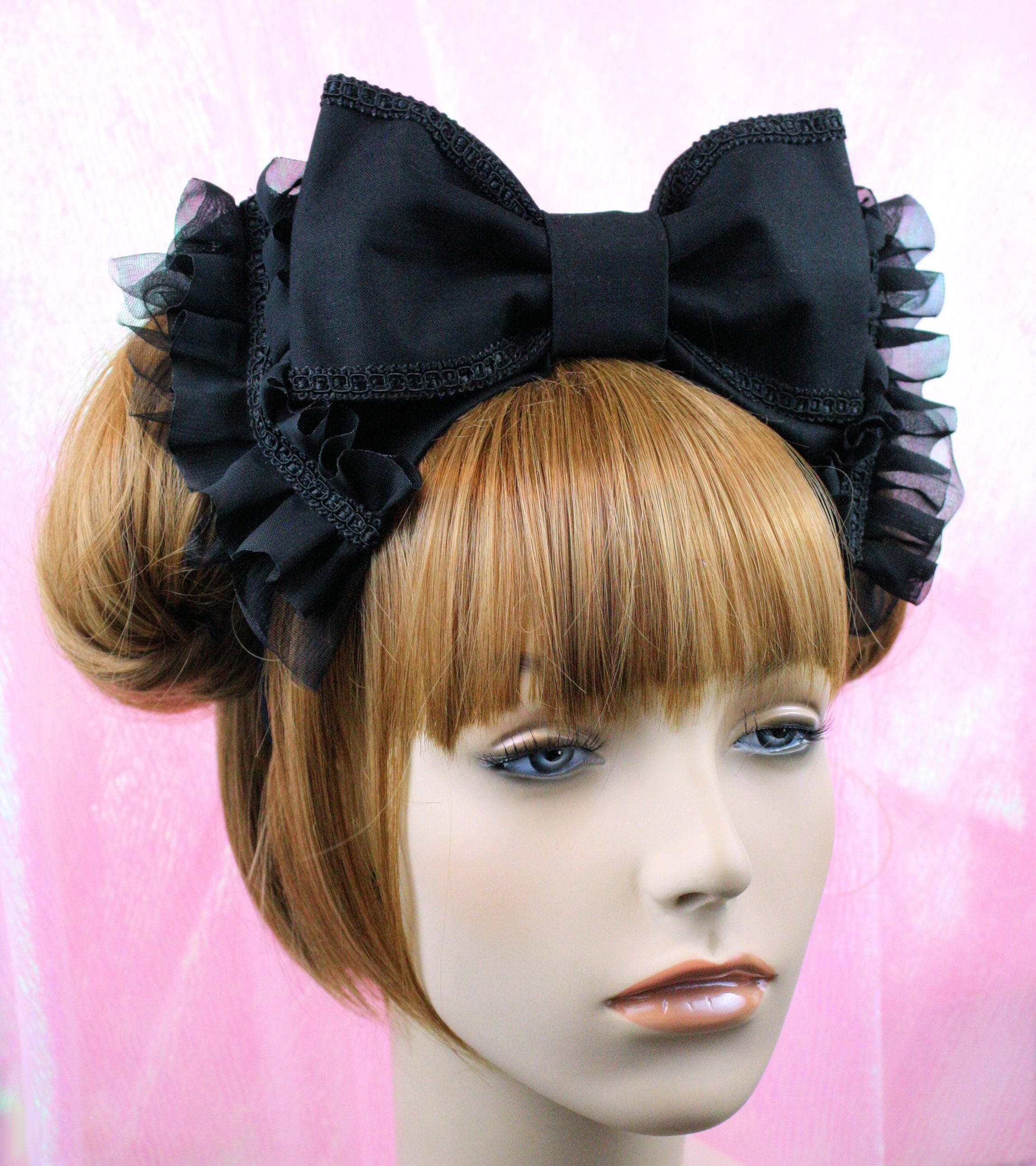 Gothic Lolita Headband Lace Cotton Vivid Color Hair Accessories for Cosplay MORIKO | Solid colored head accessories are a MUST! These  main image 3
