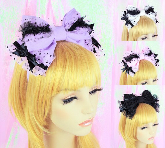 Lolita Lovely Lace Headband – Spitzen-Haarreif Mit Großer Schleife, Pink, Für Cosplay & Gothic