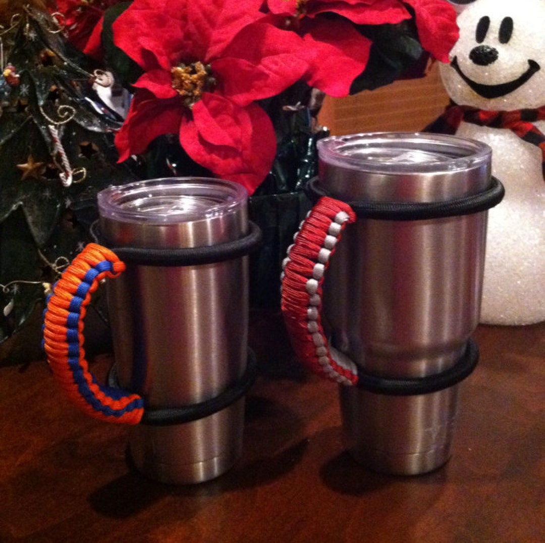 20 and 30 Oz Tumbler Handle College Team Colors Paracord Handle for 30 and 20  Oz YET Cup, Metal Tumbler 