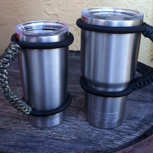 20 and 30 oz Tumbler Handle Black or  Camo Color Paracord Handle for 30 and 20 oz YET Cup, metal tumbler
