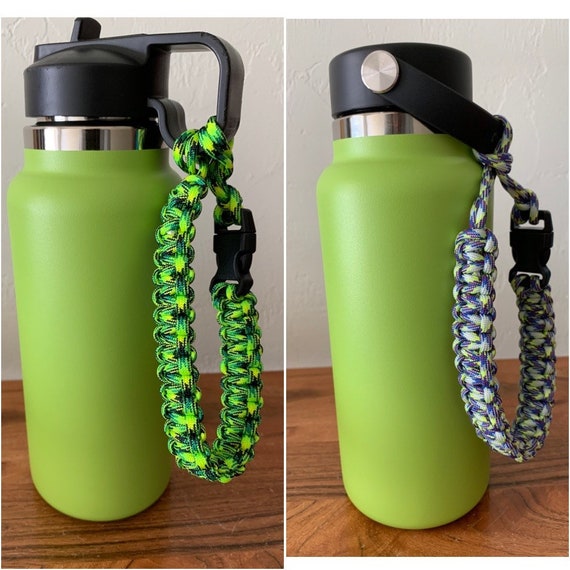 (NEW) Water Bottle Handle Carrier Holder with Shoulder Strap for  Hydroflask, Nalgene, and other Wide Mouth Bottles - Green (Hydroflask)