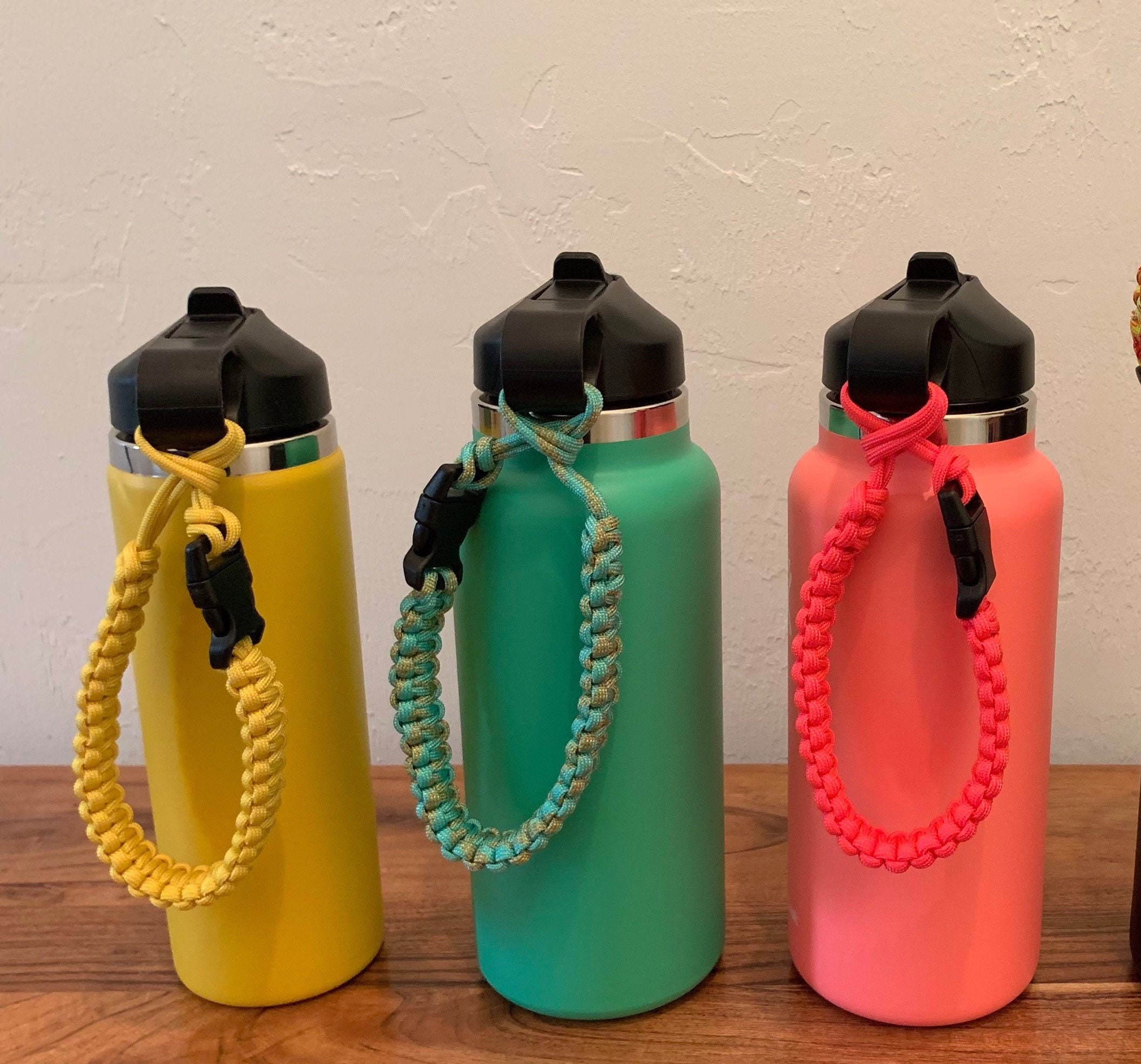 Water Bottle Holder With Strap Fits Wide Mouth Bottles Paracord Cup Handle  Durable Carrier Secure Accessories for Hydro Flask