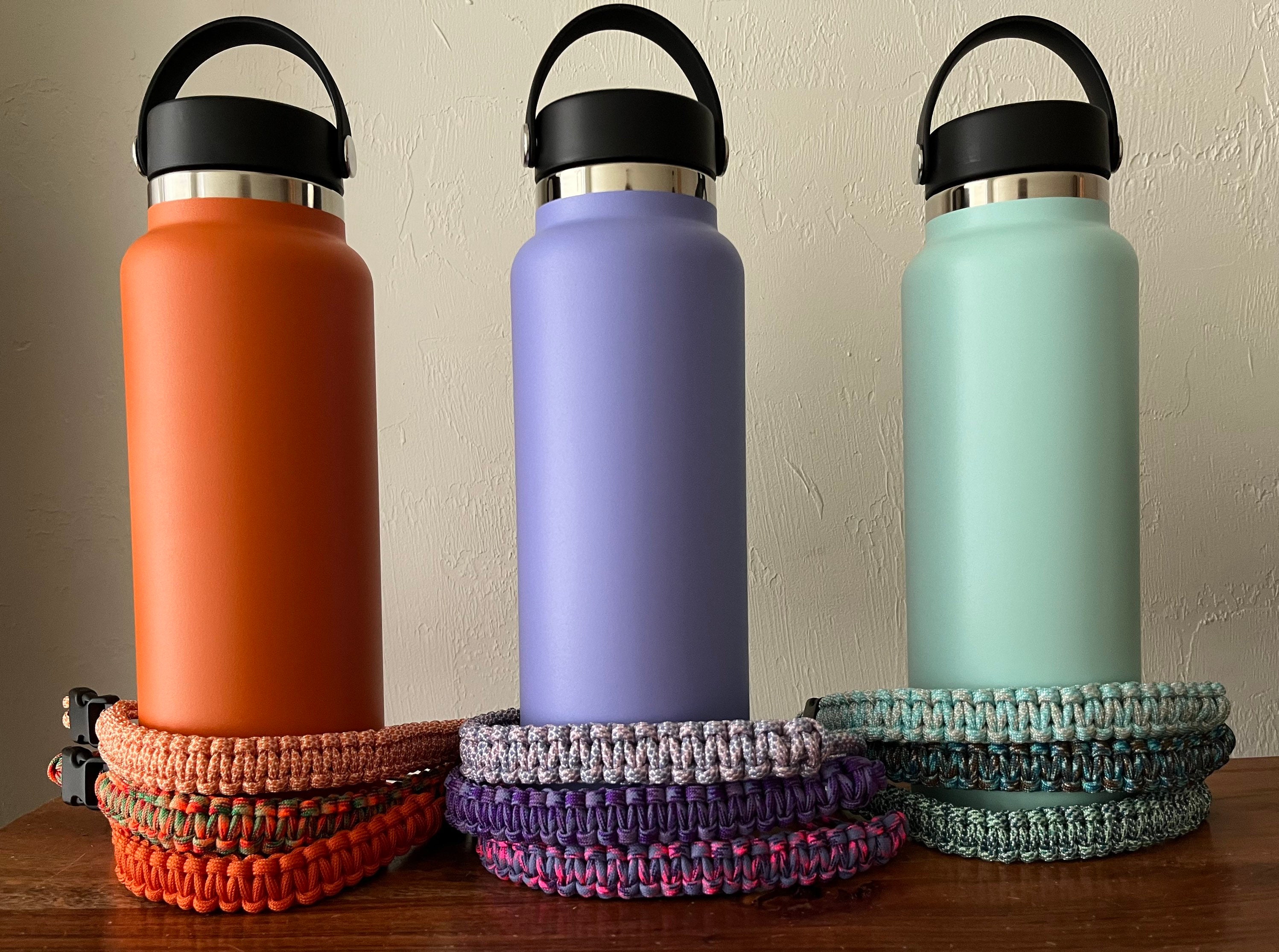 Linkidea Water Bottle Holder Strap Compatible with Hydro Flask, CamelBak,  Iron Flask, and Most Base Diameter 2.75 - 2.95 Bottles, Vegan Leather