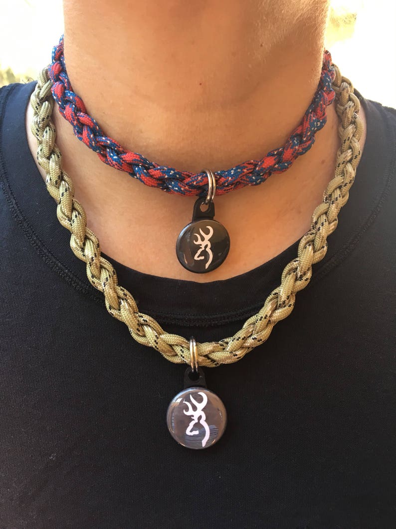 Camo Paracord Necklace With Deer Pendant Etsy