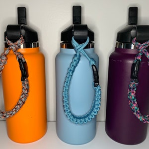 Hydro Handle, Water Flask Handle,  Clementine, Rain and Eggplant Water Bottle Holder Handle