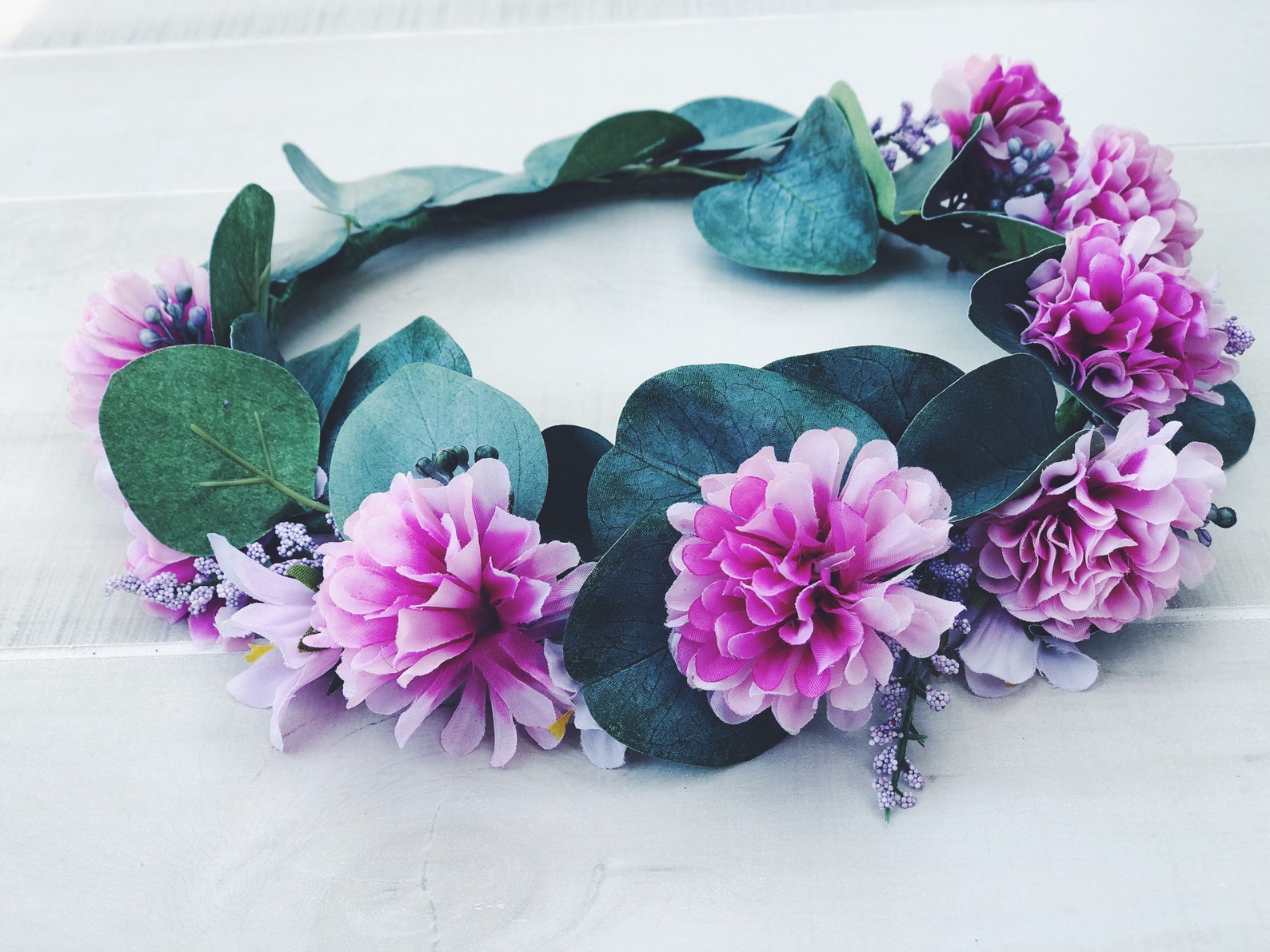 Violet Flower Crown Purple Floral Crown Flower Halo Floral Etsy