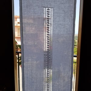 Side light panel curtain, french door curtain, sheer linen curtain, linen panel, door linen panel, white linen curtain