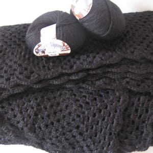 plaid 100% handmade alpaca wool, woolen blanket, black plaid, large plaid 175x185 cm., 68.9x72.8 inches