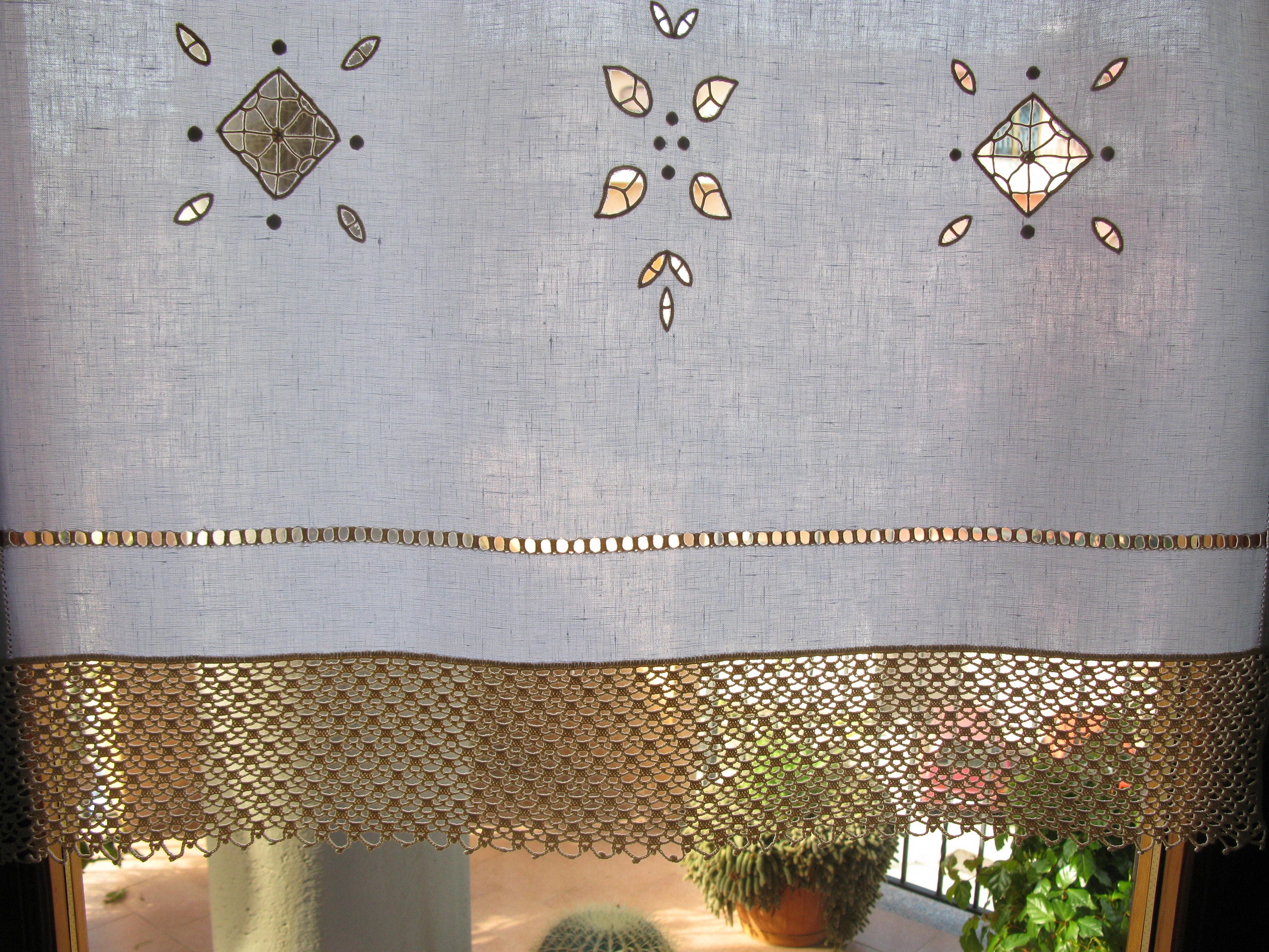 linen curtain, italian embroidered curtains, kitchen curtains, crochet curtains, linen and lace curtains, cafe curtain, linen curtain panel