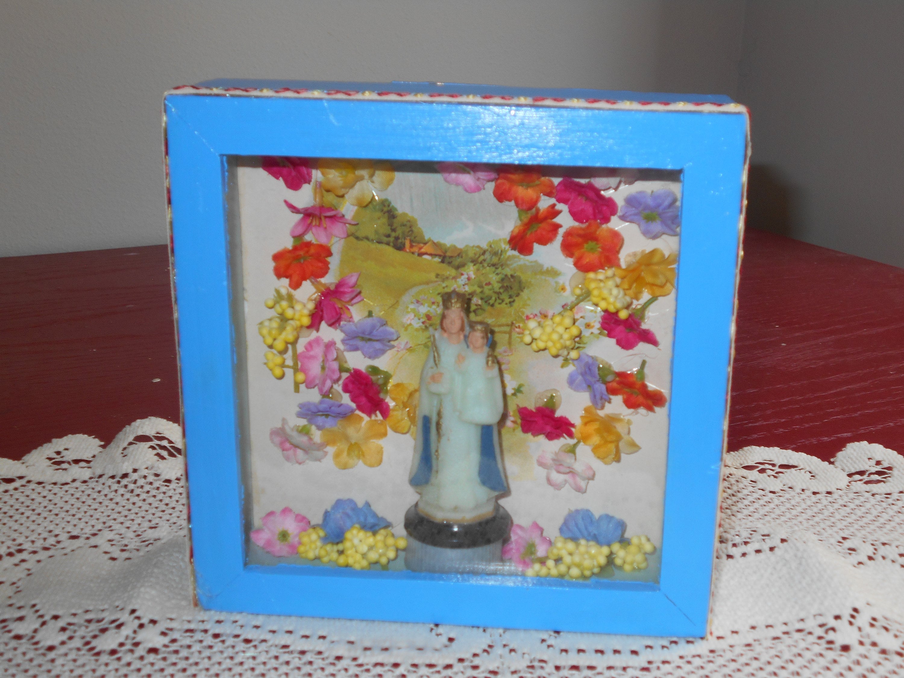 Mary and Jesus Butterfly Hall 6”x6” Shadowbox main image 0