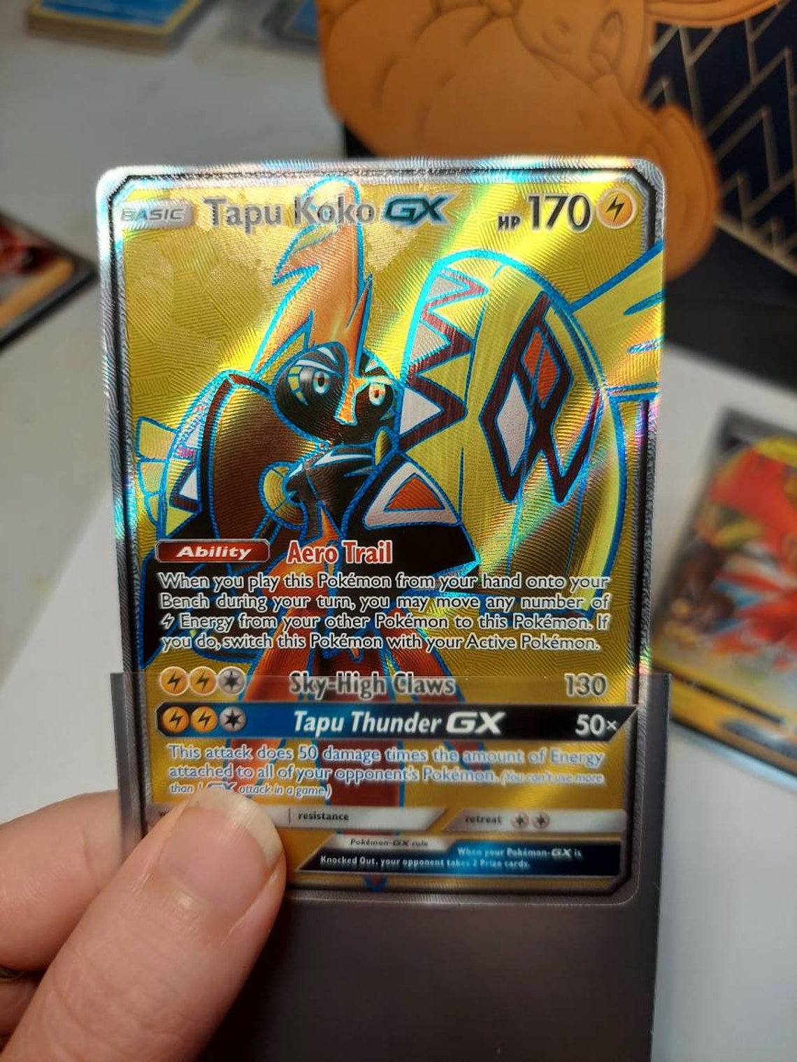 Pokemon TCG holo ultra rare full art Tapu Koko GX 135/145 & Etsy