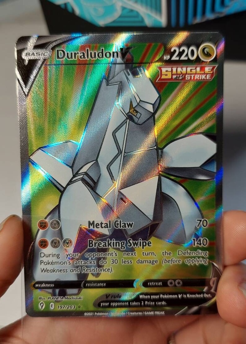 Pokemon TCG Duraludon V 197/203 Full Art Ultra Rare Etsy