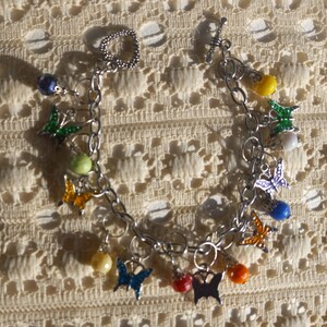 Butterfly Charm Bracelet,  Multicolor