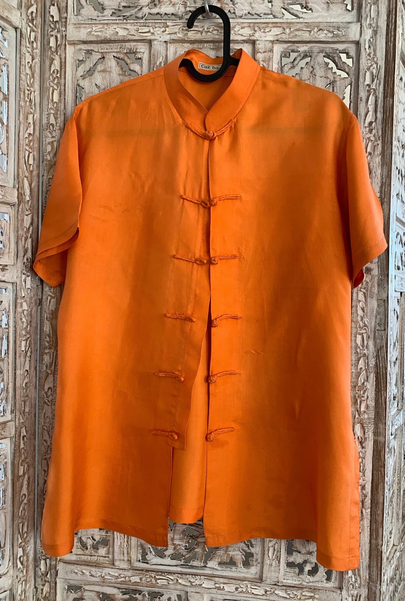 Beautiful Vintage Silk Cat Ba Vietnamese Tunic Blouse Small Medium Size