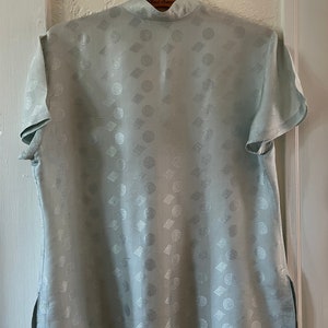 Beautiful Vintage Silk Cat Ba Vietnamese Tunic Blouse In Soft Blue Small Medium Size image 3