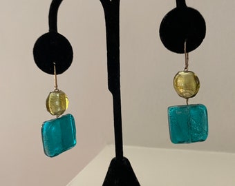 Vintage Venetian Glass - New Dangle Earrings And Gold Filled Clasps & Findings