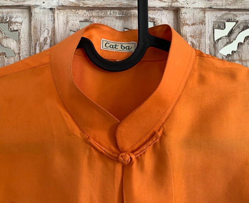 Beautiful Vintage Silk Cat Ba Vietnamese Tunic Blouse Small Medium Size