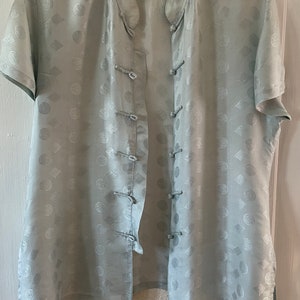 Beautiful Vintage Silk Cat Ba Vietnamese Tunic Blouse In Soft Blue Small Medium Size image 6