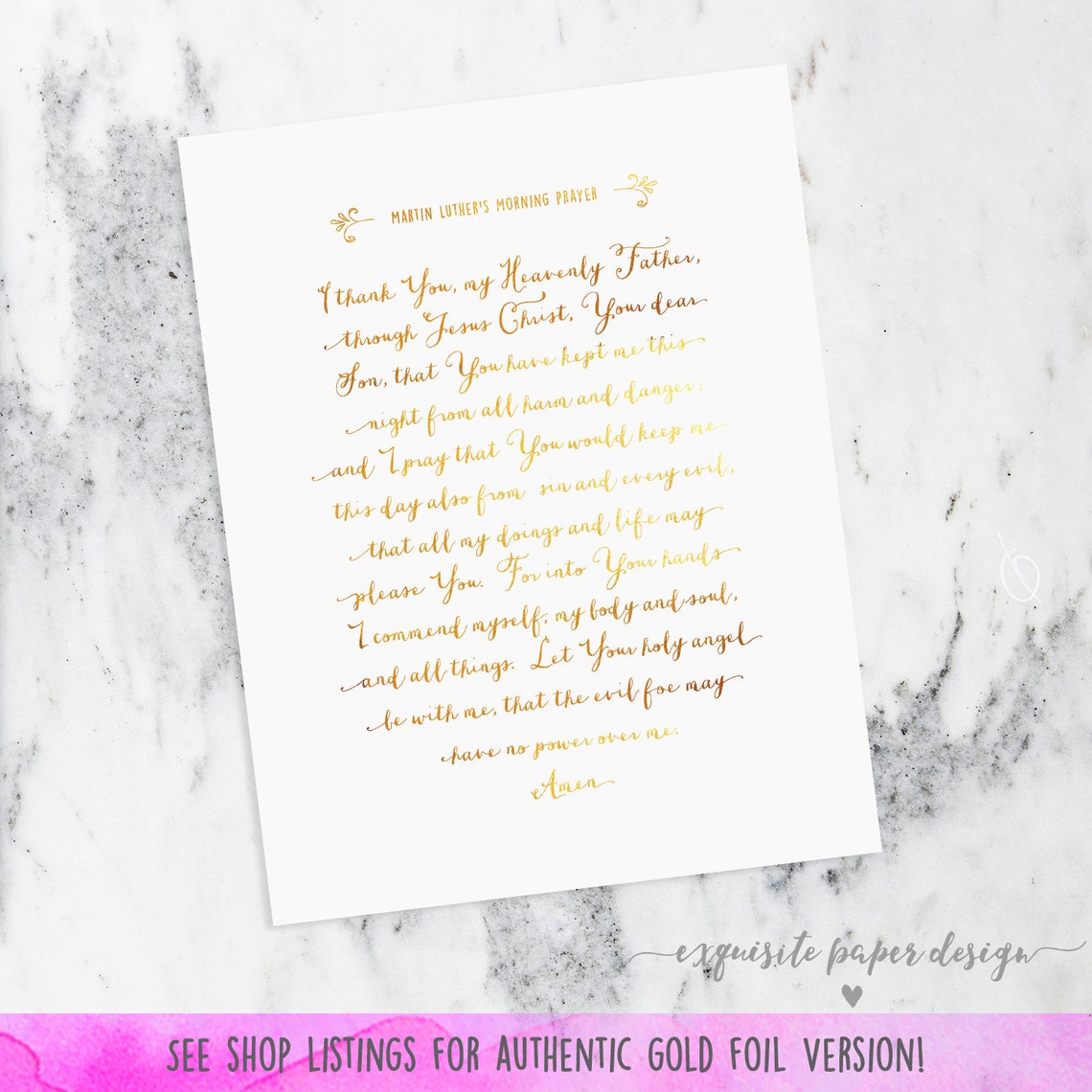 Martin Luther's Morning Prayer Scripture Art Print | Etsy