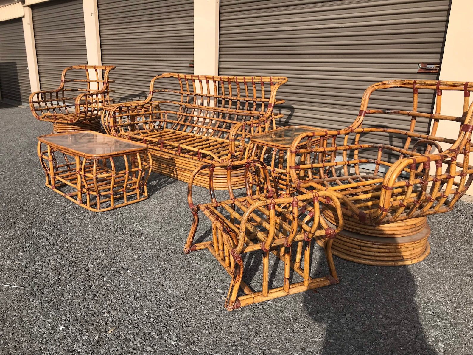 Vintage Rattan Living Room Set Etsy