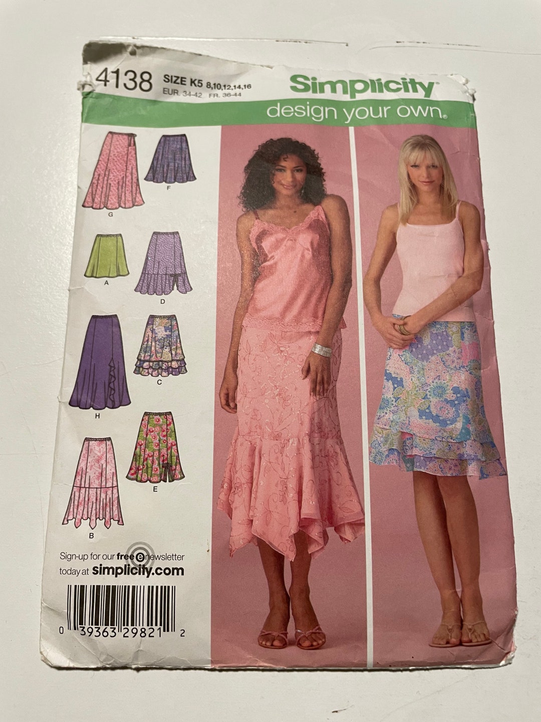 Simplicity 4138 - Skirt Sewing Pattern (sizes 8-16) - Etsy
