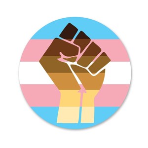 Black Trans Lives Matter Trans Flag LGBTQ POC Circle - Vibrant Color Vinyl Decal Sticker