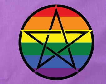 Upright Pentagram Rainbow Pride Flag LGBTQ Flag - Iron-On Vinyl for Fabric, T-shirts and more!